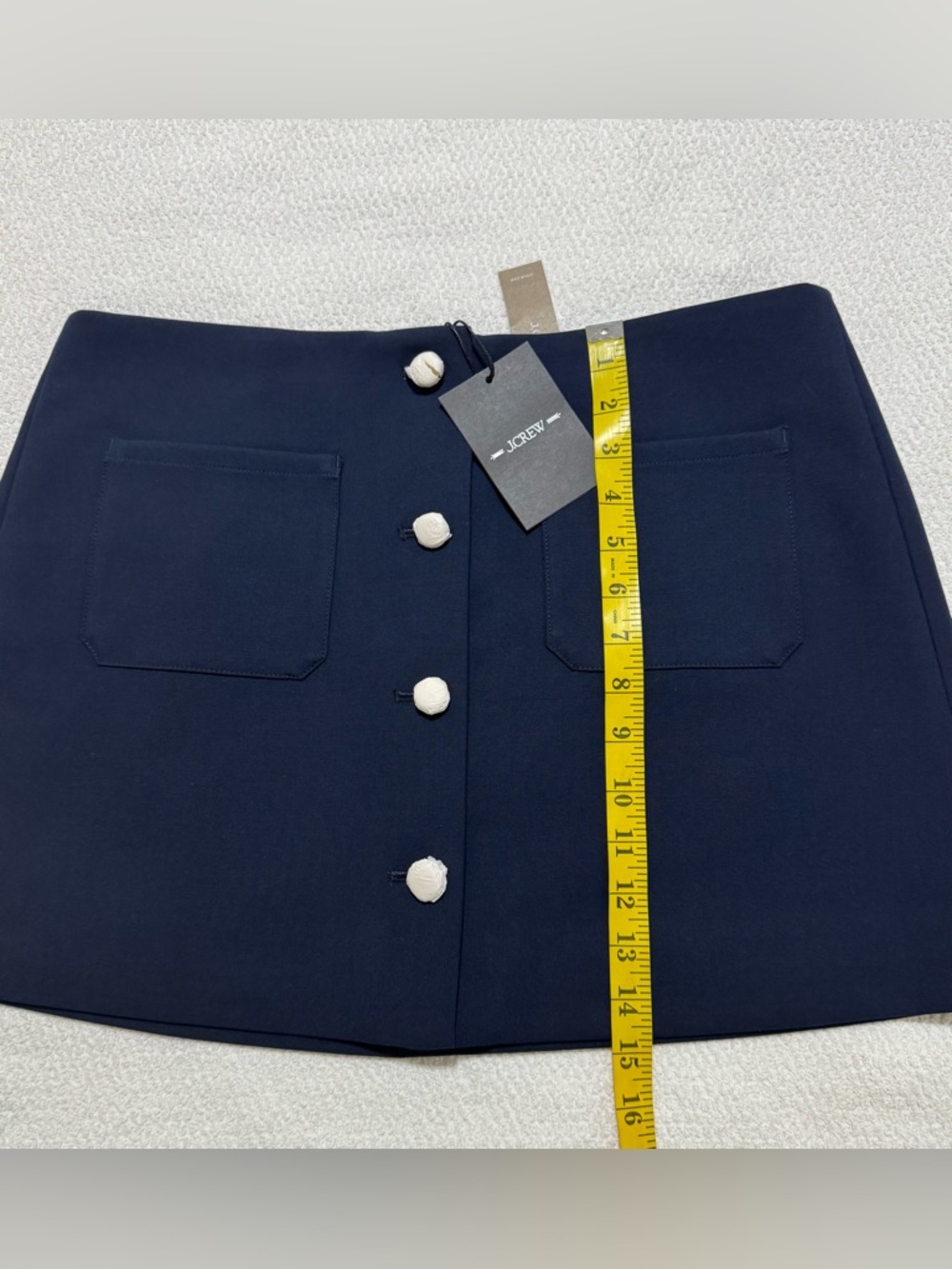 J.Crew Size 10 Fairfax mini button-front skirt in four-season stretch navy - Picture 11 of 12